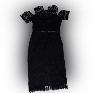 Crochet off the shoulder pencil dress